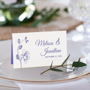 Cartão De Mesa Orquídeas elegantes simples pla floral romântica d