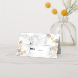 Cartão De Mesa Ouro eucalyptus foliage marble