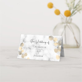 Cartão De Mesa Ouro eucalyptus foliage marble