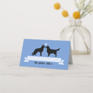 Cartão De Mesa Ouro Retriever e Casamento German shepherd