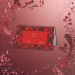 Cartão De Mesa padrão de casamento de tartã celta escocês vermelh
