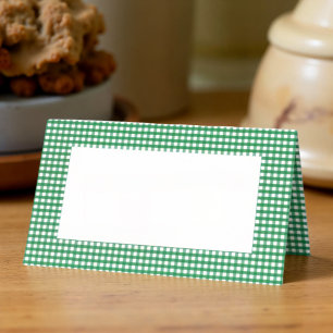 Cartão De Mesa Padrão do Verificador de Xadrezes Verde e Branco