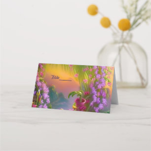 Cartão De Mesa Paisagem fantasia, tropismo e sonho - casamento