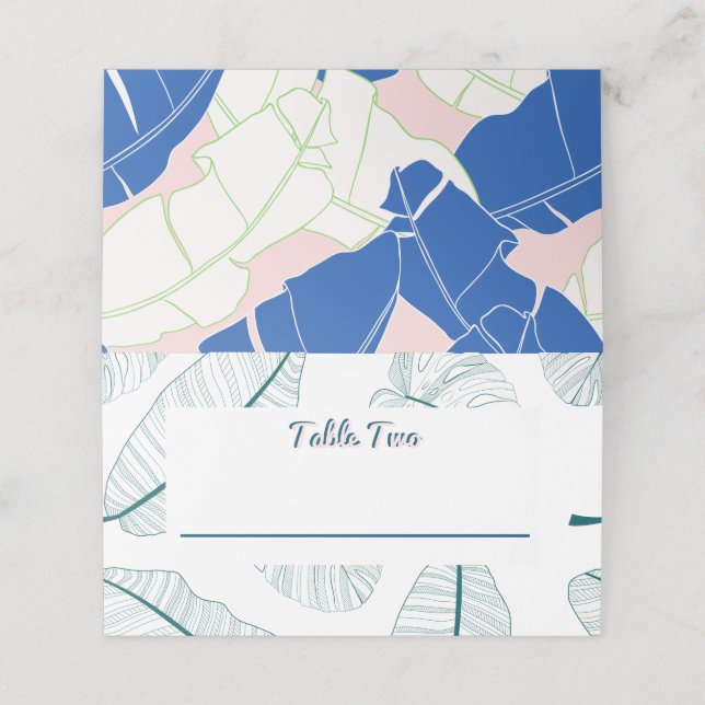 Cartão De Mesa Palm Primavera Paradise Wedding Modern (Exterior/Desdobrado)