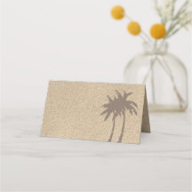 Palm Trees & Beach Sand Foled Place Cards