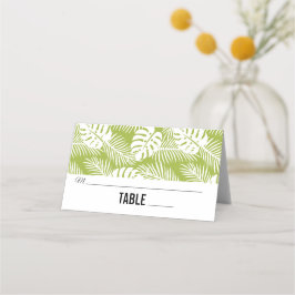 Cartão De Mesa Palma Verde Deixa Padrão Florestal Tropical