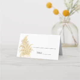Cartão De Mesa Pampas Grass Tan No Boho Branco Verão