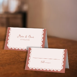 Cartão De Mesa Papel Picado Terracotta Casamento Mexicano