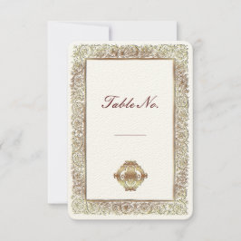 Cartão de Mesa para Casamento Indiano Vermelho