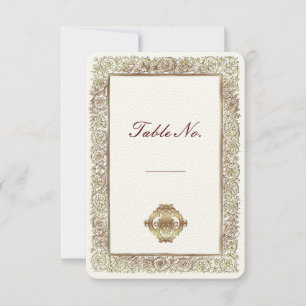 Cartão de Mesa para Casamento Indiano Vermelho