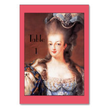 Cartão de Mesa para Marie Antoinette francês Paris
