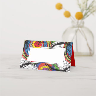 Cartão De Mesa Partido do Janto de Nadadores de Grafite Urbano Gr