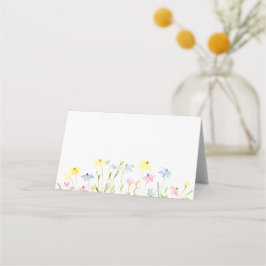 Cartão De Mesa Pastel de Flores Selvagens