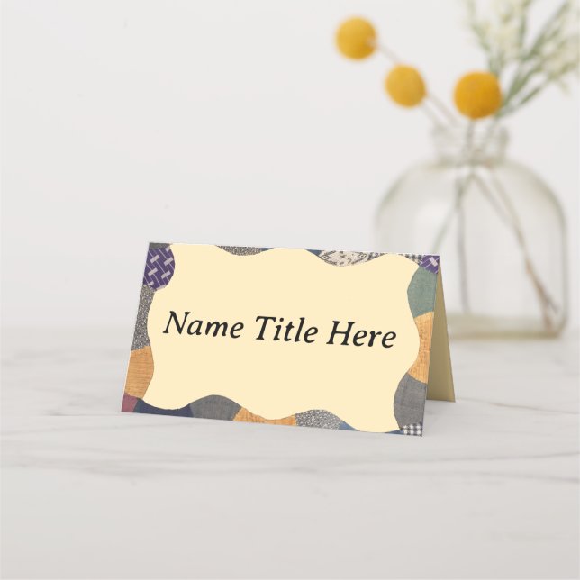 Cartão De Mesa Patchwork colcht de material de colcha tecido (Frente)