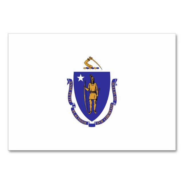 Cartão de mesa patriótico com a bandeira de Massac (Verso)