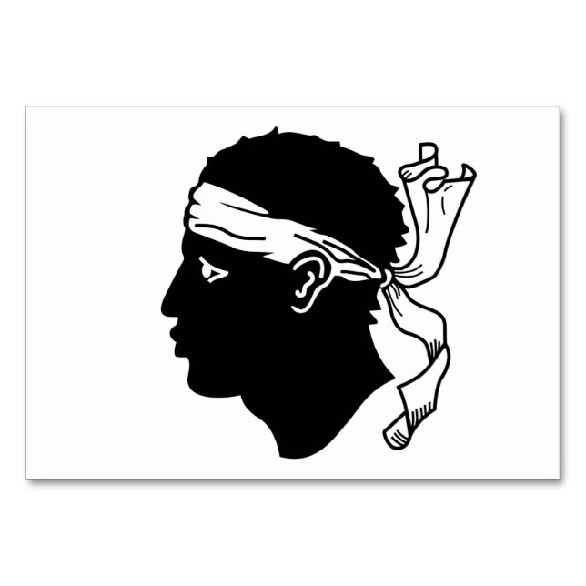 Cartão de mesa Patriótico com Bandeira da Córsega (Frente)