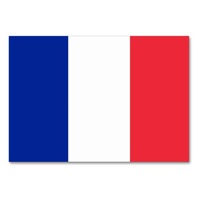 Cartão de mesa Patriótico com Bandeira da França (Frente)