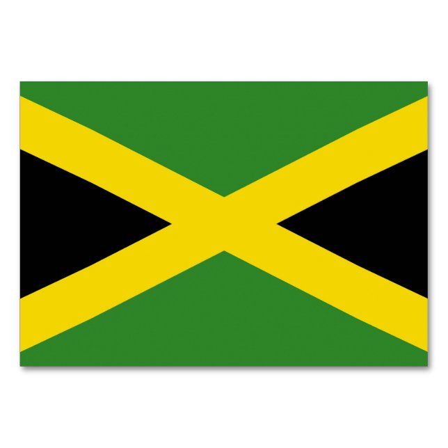 Cartão de mesa Patriótico com Bandeira da Jamaica (Verso)