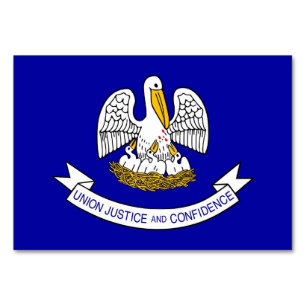 Cartão de mesa Patriótico com Bandeira da Louisi