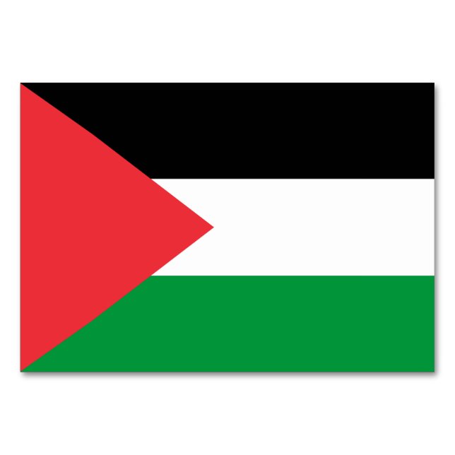 Cartão de mesa Patriótico com Bandeira da Palestin (Verso)
