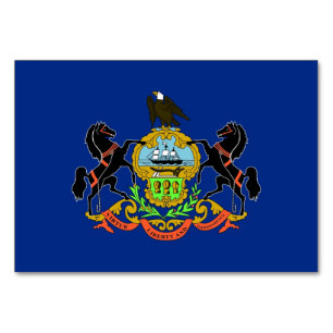 Cartão de mesa Patriótico com Bandeira da Pensilvâ