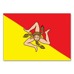 Cartão de mesa Patriótico com Bandeira da Sicília