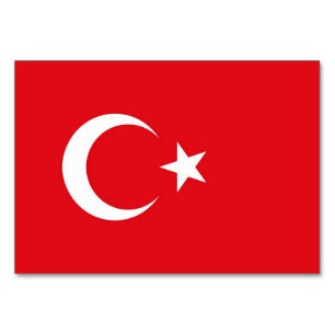 Cartão de mesa Patriótico com Bandeira da Turquia