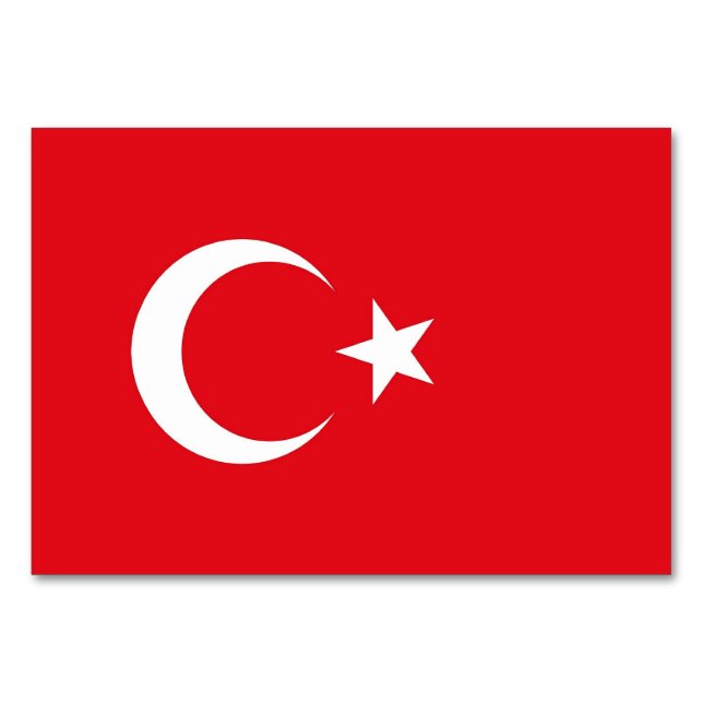 Cartão de mesa Patriótico com Bandeira da Turquia (Verso)