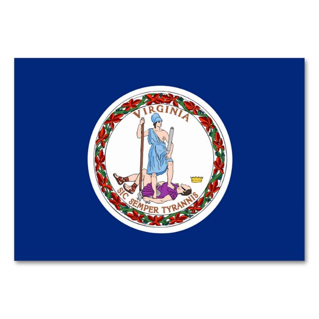 Cartão de mesa Patriótico com Bandeira da Virgínia (Verso)