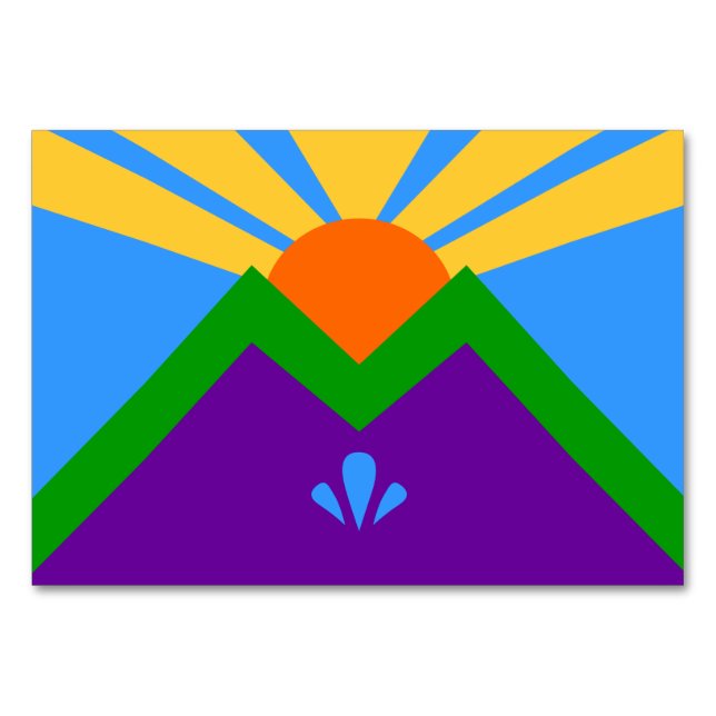 Cartão de mesa Patriótico com Bandeira das Primave (Frente)