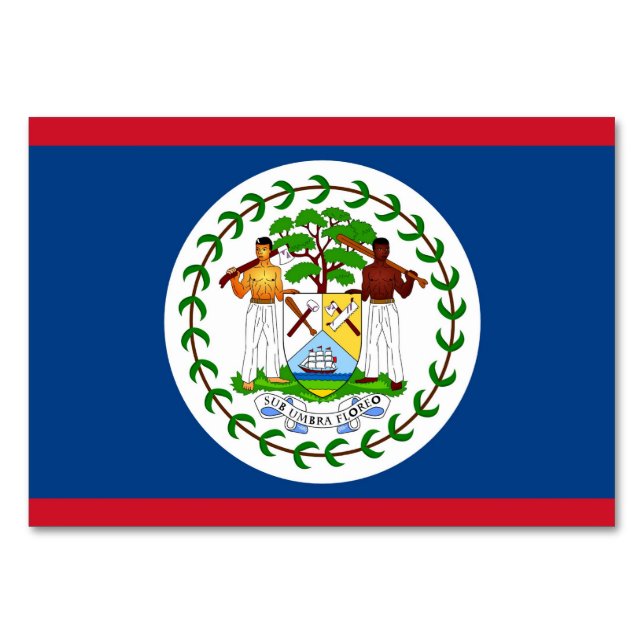 Cartão de mesa Patriótico com Bandeira de Belize (Verso)