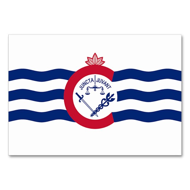 Cartão de mesa Patriótico com Bandeira de Cincinna (Frente)