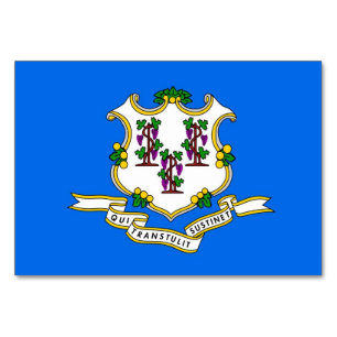 Cartão de mesa Patriótico com Bandeira de Connecti