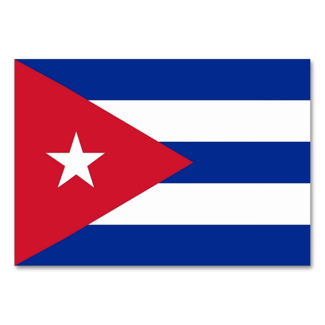 Cartão de mesa Patriótico com Bandeira de Cuba (Verso)