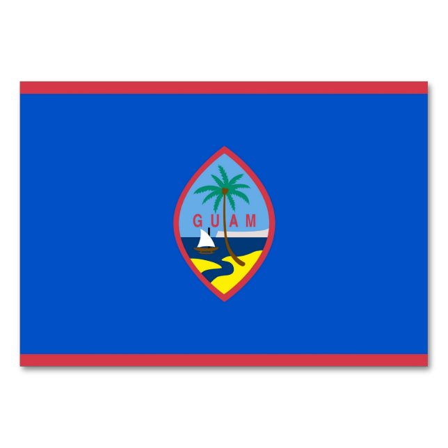 Cartão de mesa Patriótico com Bandeira de Guam (Frente)