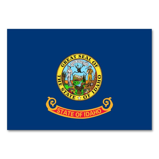 Cartão de mesa Patriótico com Bandeira de Idaho (Frente)