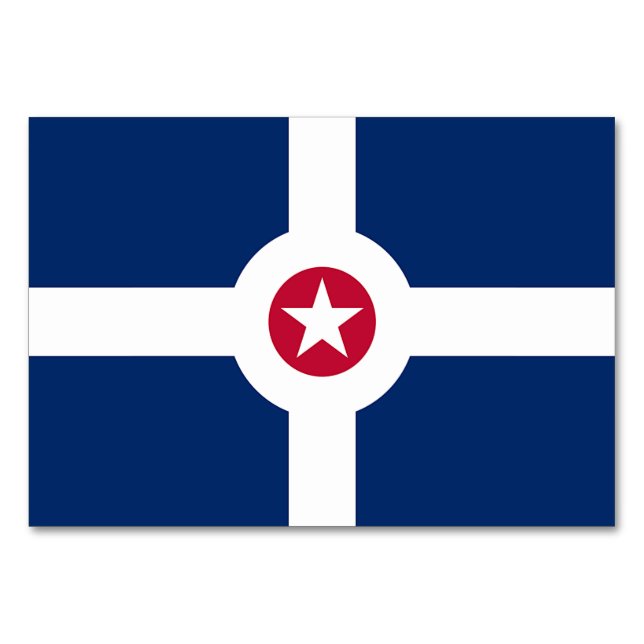 Cartão de mesa Patriótico com Bandeira de Indianáp (Frente)