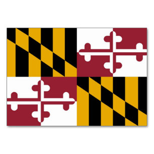 Cartão de mesa Patriótico com Bandeira de Maryland