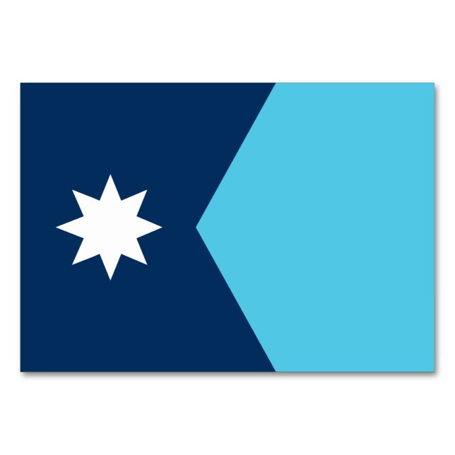 Cartão de mesa Patriótico com Bandeira de Minnesot (Frente)