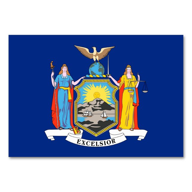 Cartão de mesa Patriótico com Bandeira de Nova Ior (Verso)