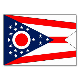 Cartão de mesa Patriótico com Bandeira de Ohio