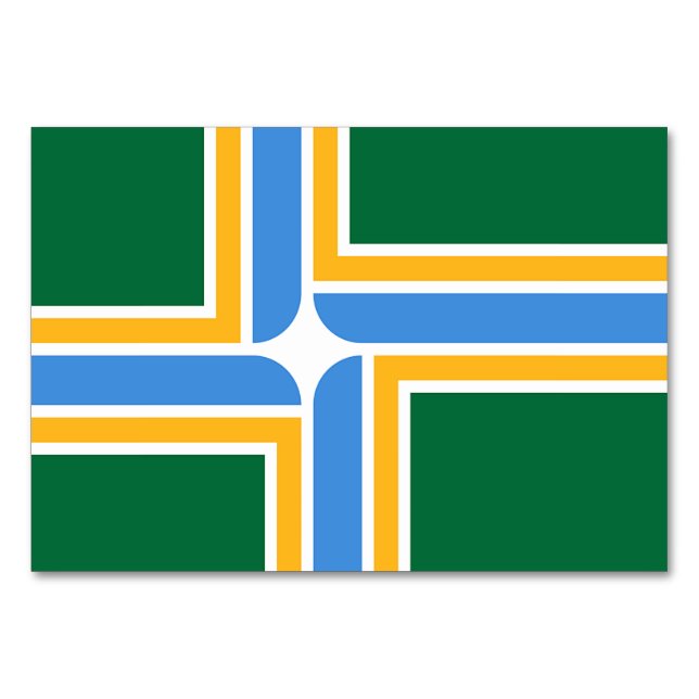 Cartão de mesa Patriótico com Bandeira de Portland (Frente)