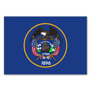 Cartão de mesa Patriótico com Bandeira de Utah