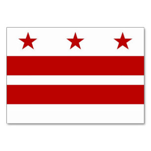 Cartão de mesa Patriótico com Bandeira de Washingt