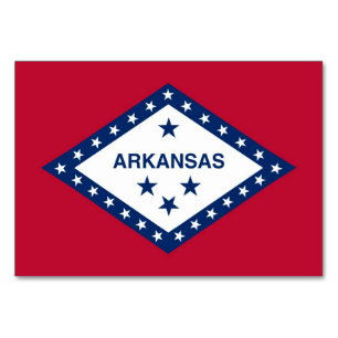 Cartão de mesa Patriótico com Bandeira do Arkansas