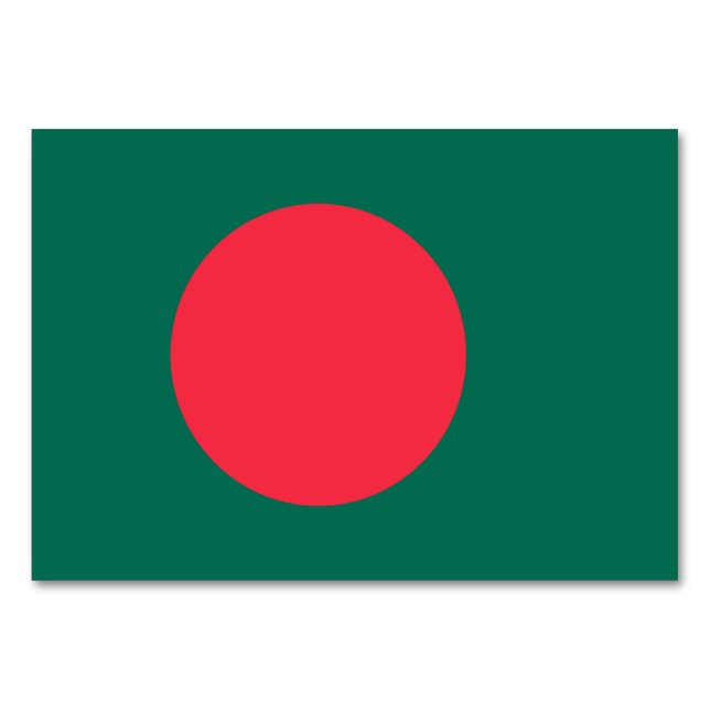 Cartão de mesa Patriótico com Bandeira do Banglade (Verso)