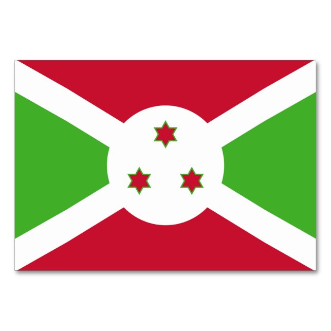 Cartão de mesa Patriótico com Bandeira do Burundi (Verso)