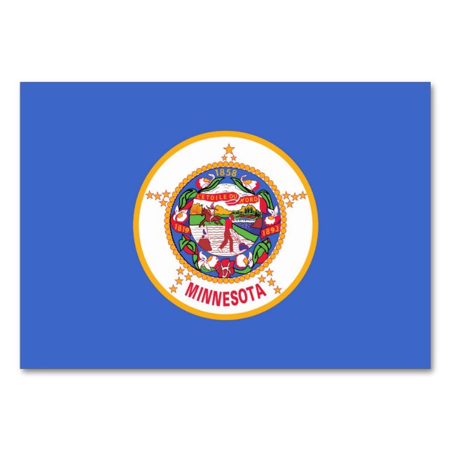 Cartão de mesa Patriótico com Bandeira do Minnesot (Verso)