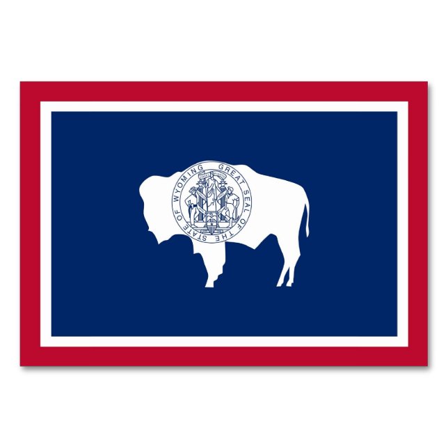 Cartão de mesa Patriótico com Bandeira do Wyoming (Frente)