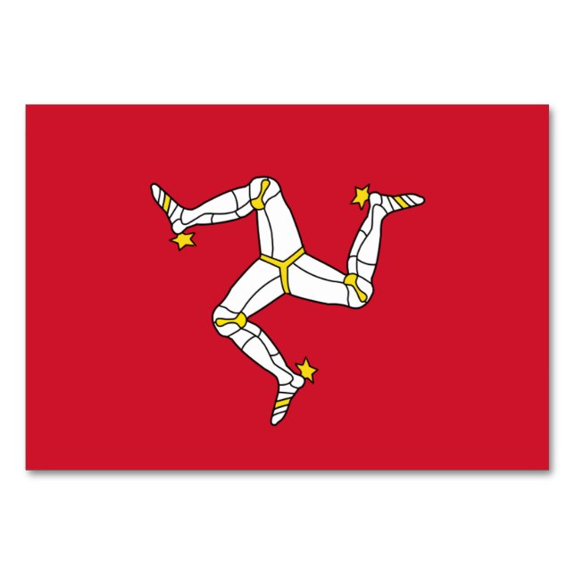 Cartão de mesa Patriótico com Isle of Man Flag, Re (Verso)